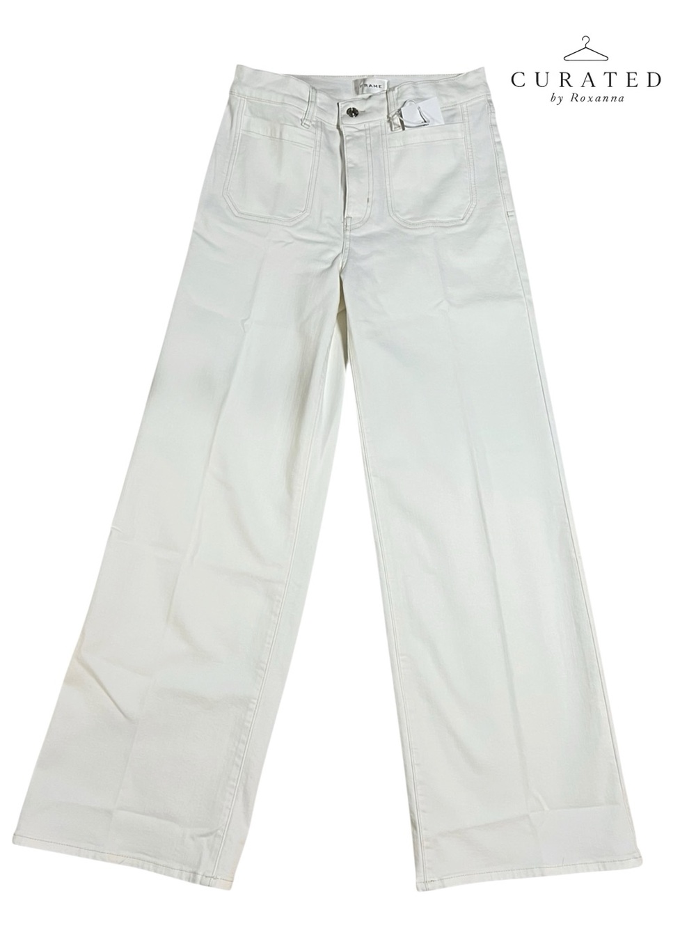 FRAME Le Slim Palazzo White Jeans | Size 29 | High Rise Wide Leg | NWT